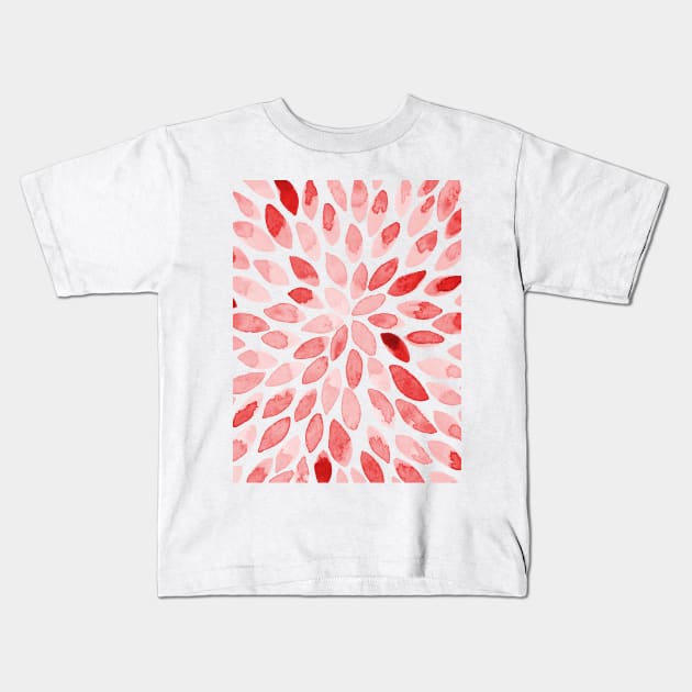 Watercolor brush strokes - red Kids T-Shirt by wackapacka